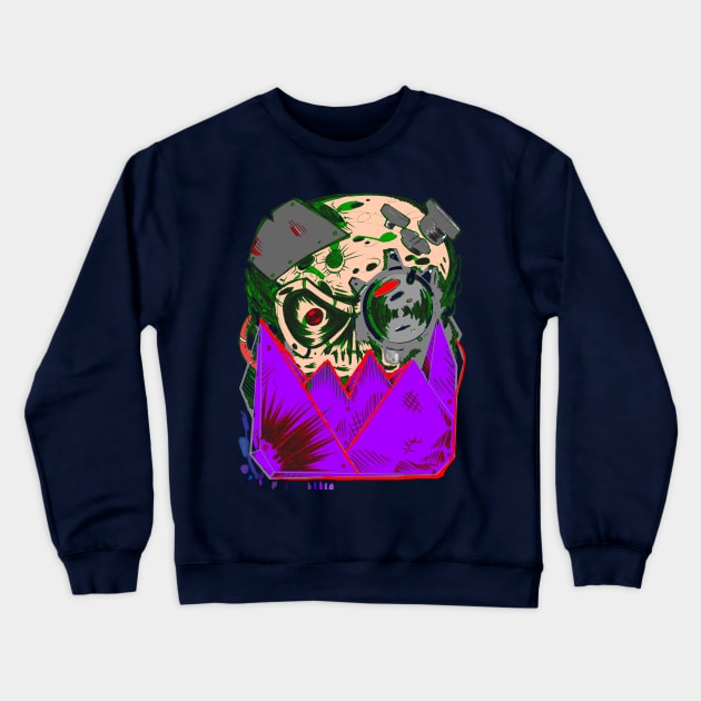 half zombie ork Crewneck Sweatshirt by paintchips